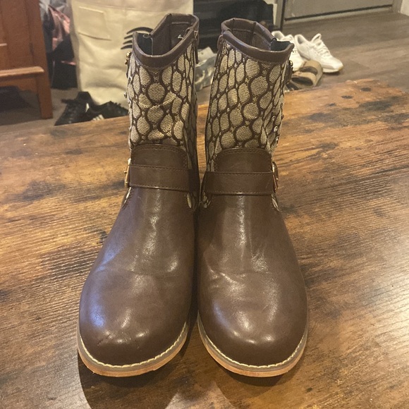 Mi.iM rhinestone brown leather boots - Picture 3 of 4